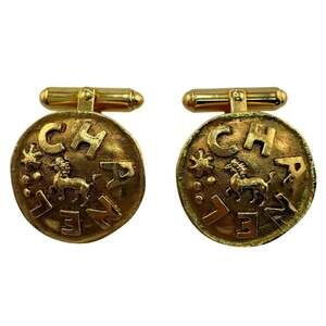 Chanel Horse Cufflinks Gold Bracelet #234267C46B